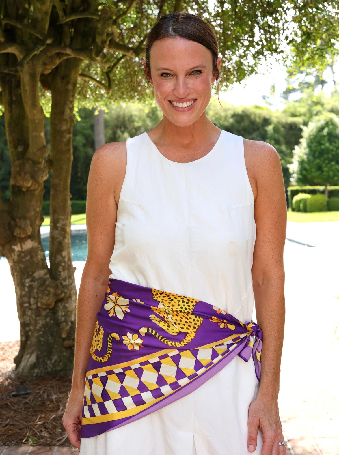 Hollis Scarf Large Purple Gold