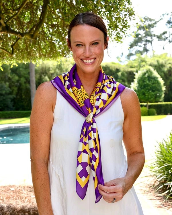 Hollis Scarf Large Purple Gold