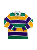 Thick Stripe Mardi Gras Color Rugby Adult Long Sleeve