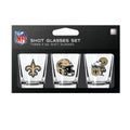 NFL New Orleans Saints 3-Pack Shot Glass Set