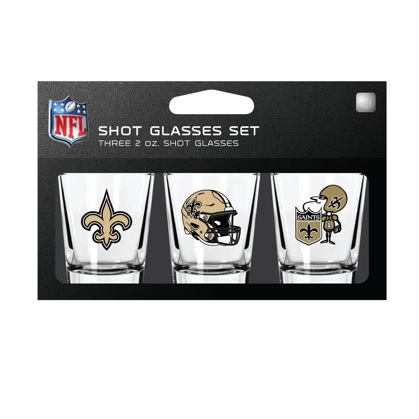 NFL New Orleans Saints 3-Pack Shot Glass Set
