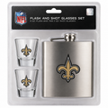 NFL New Orleans Saints Fleur-de-Lis Stainless Steel Flask Gift Set