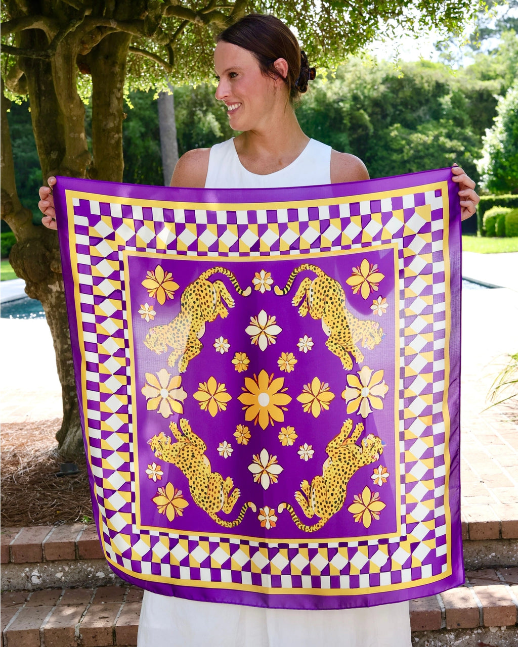 Hollis Scarf Large Purple Gold
