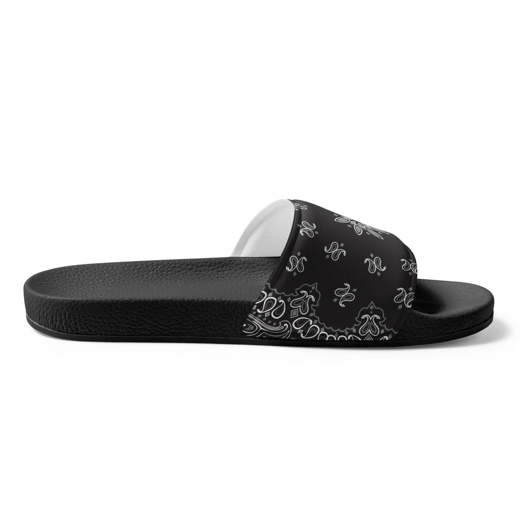 Black Bandana Print Men’s slides