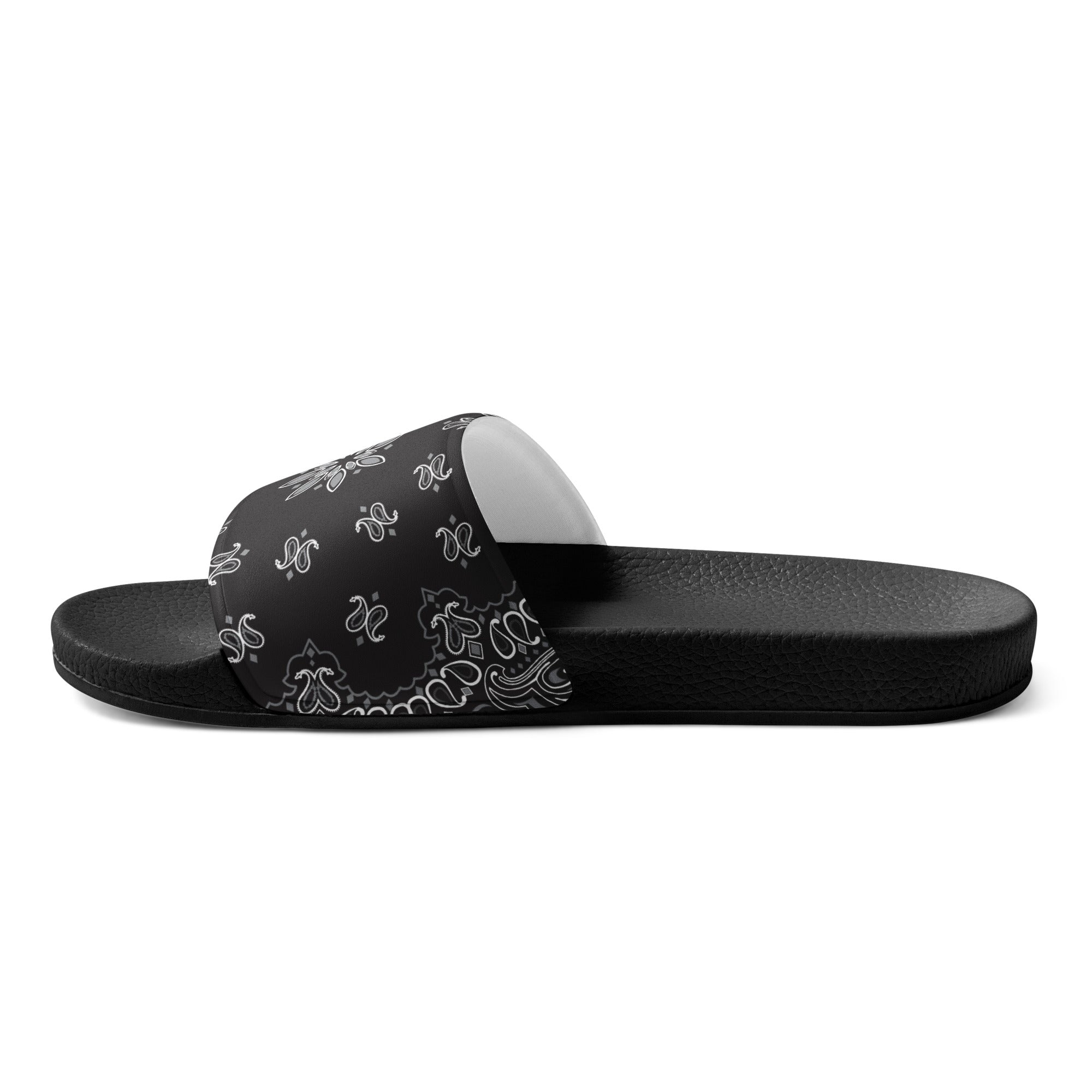 Black Bandana Print Men’s slides