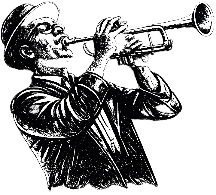 Trumpet player illustration